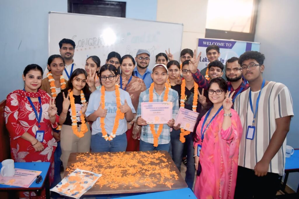 Result celebration at Lakshya Institute Gurugram
