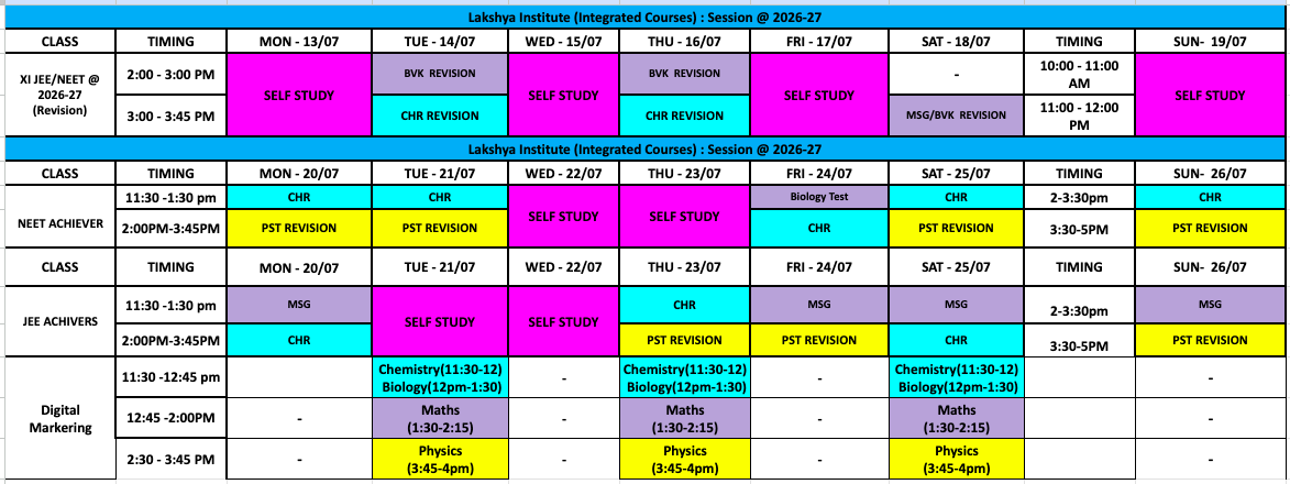 Dropper Previous Timetable